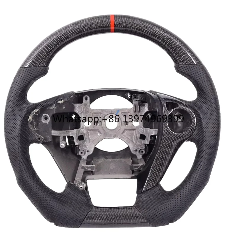 Red Stripe Carbon Fiber LED Steering Wheel Racing Car Wheel for Honda Steering Wheel