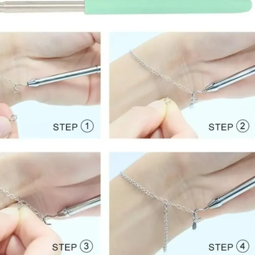 Stainless Help Wear Bracelet Tool Labor-saving Small Assist Bracelet Fastener Helper Solid Color Retractable