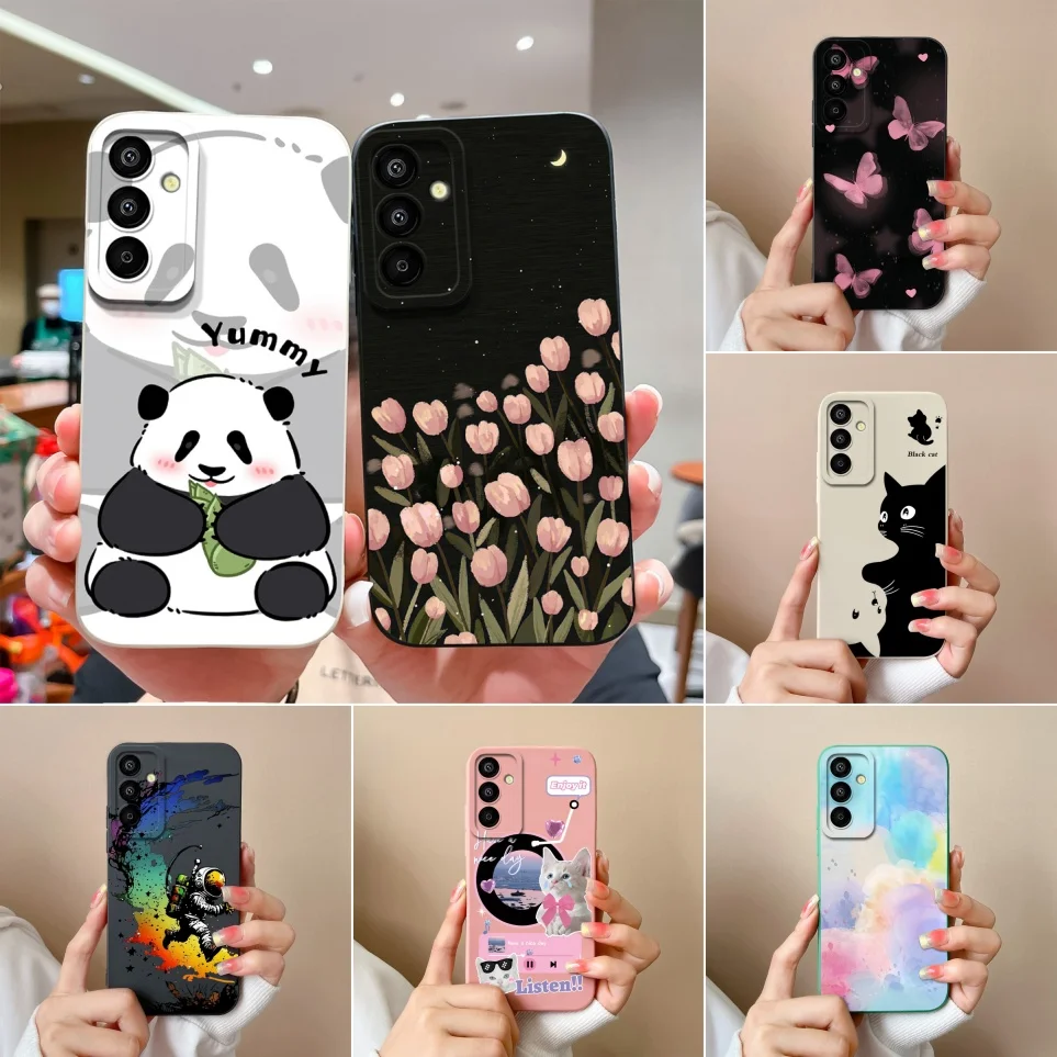 For Samsung Galaxy F15 M15 Cases F13 M13 Case Panda Cat Silicone Funda For GalaxyM15 Coque GalaxyM13 Back Cover F15 Shell Carcas