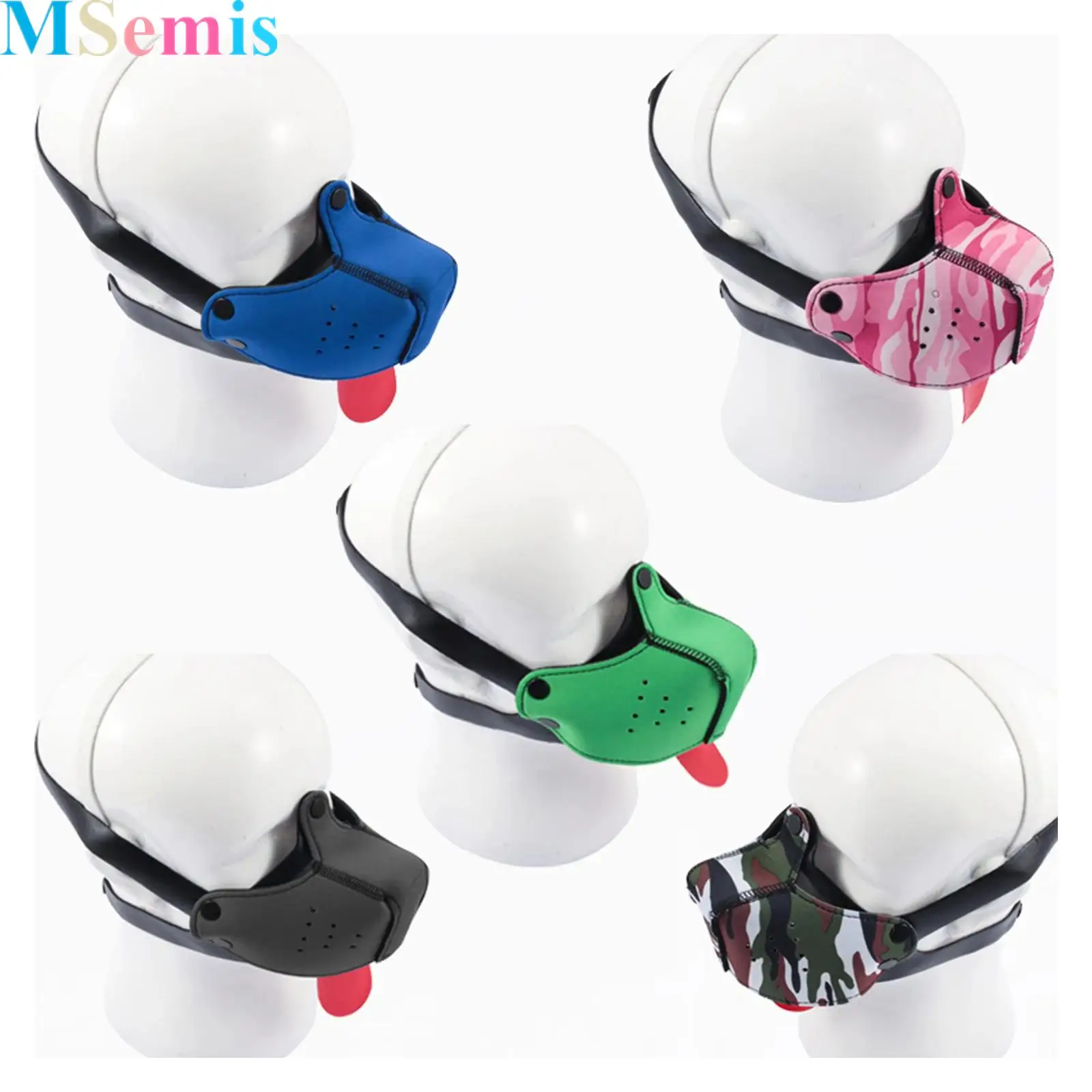 

1Pcs Adults Tongue-Out Dog Head Mask Fun Prop for Couple Lovers Role-Playing Passion Light Bed Interact Cosplay Game