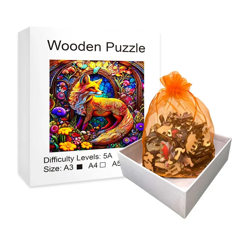 Fox Wooden Puzzle, Irregular Animal-shaped Wooden Puzzle With High Difficulty And Intellectual Toy, Birthday, Holiday, Gifts