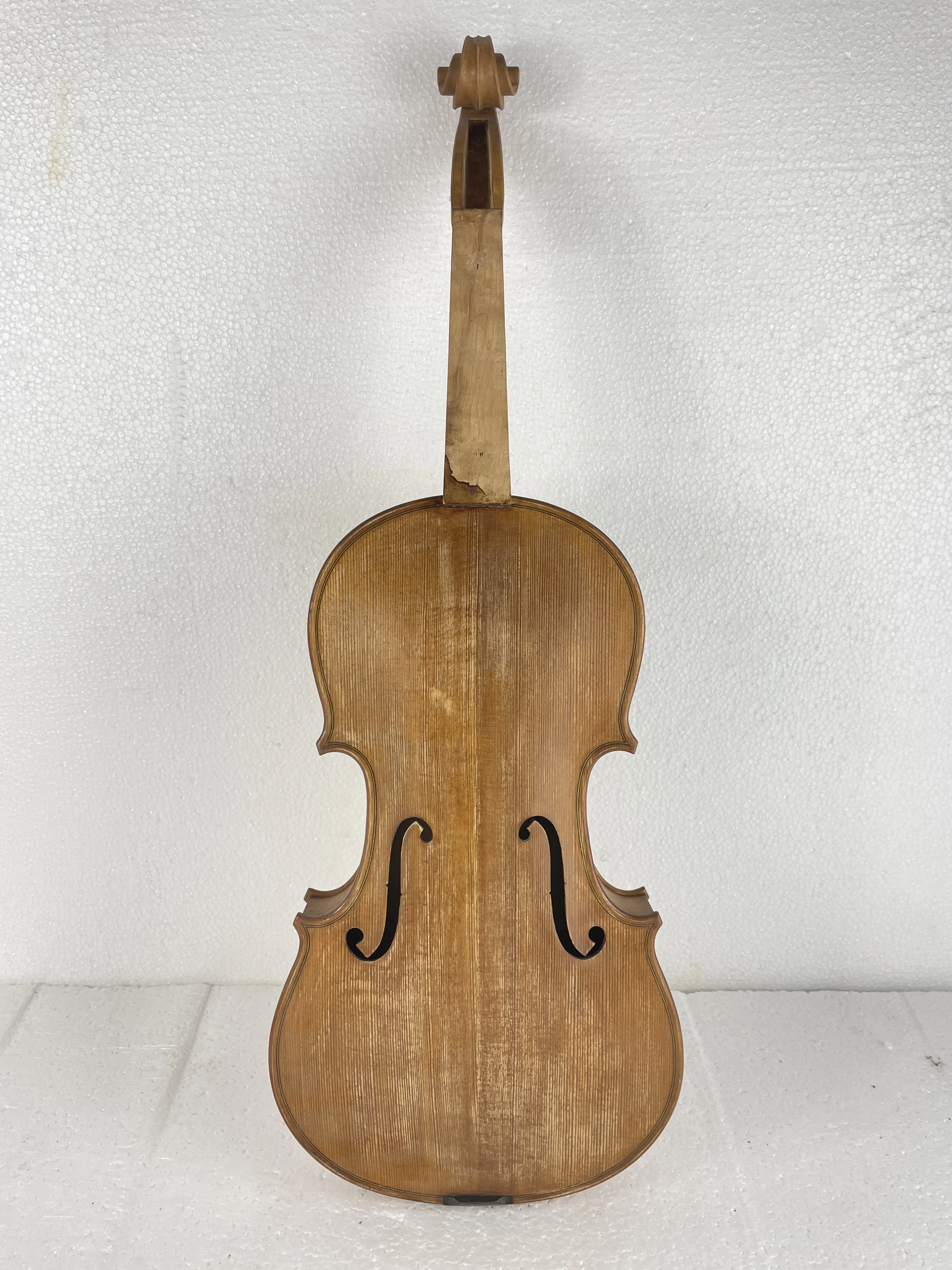 Handmade European maple violin unfinished spruce flame maple violin 4/4 solid wood violin