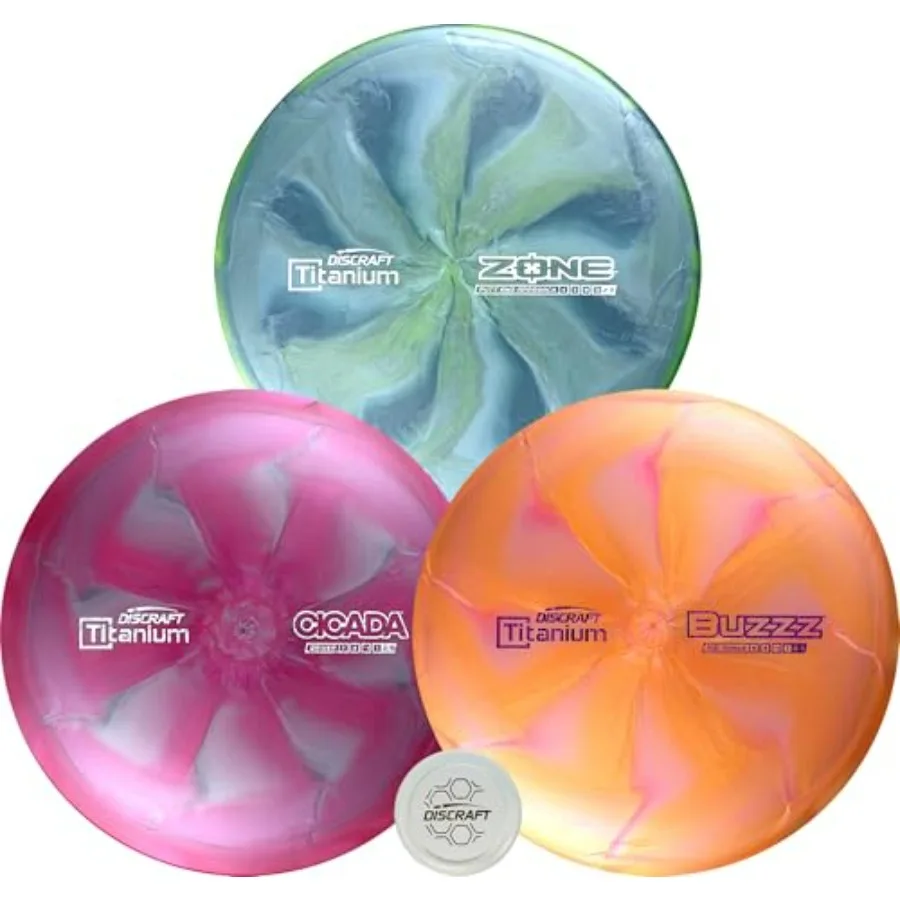 

Disc golf application, titanium, silver, lightweight precision balance and durability