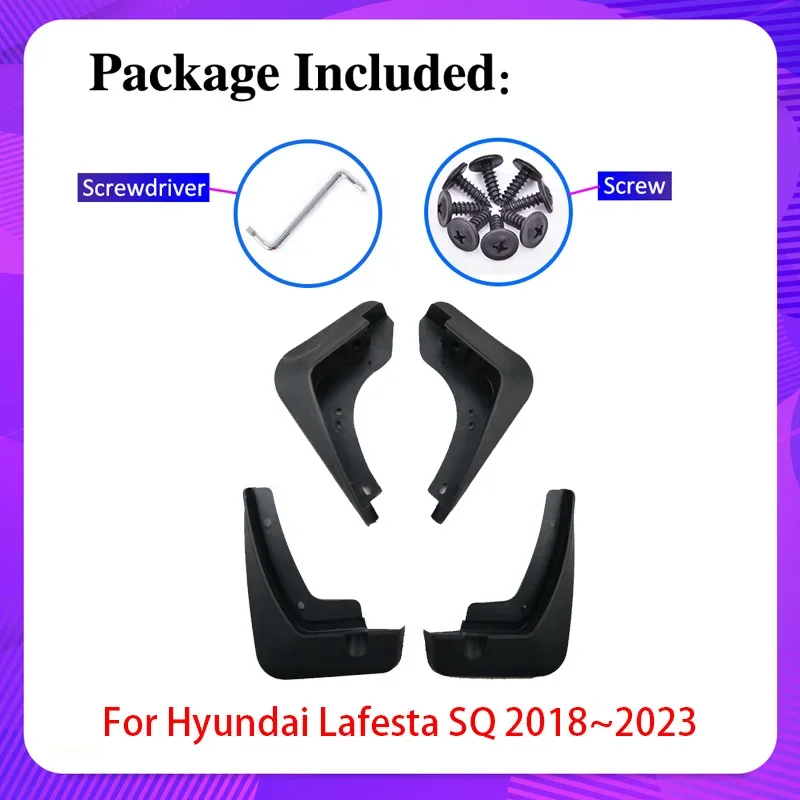 4x Car Mudguards For Hyundai Lafesta SQ 2018~2023 Accessories MudFlap Splash Guard Mud Flaps Car Accessories 2019 2020 2021 2022