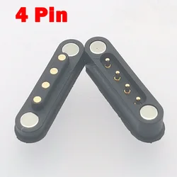 1PC 4 Pin Spring Loaded Male Female Through Holes PCB Connector 4P 3A High Current DC Magnetic Pogo Pin 4 Pole Charging Socket