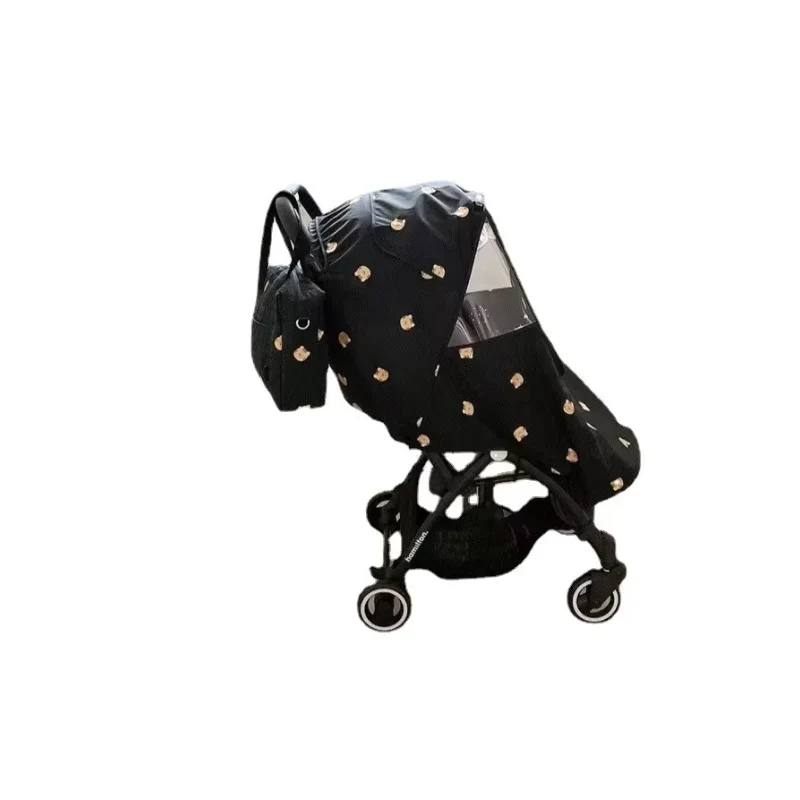 Waterproof Bear Embroidery Baby Stroller Rain Cover