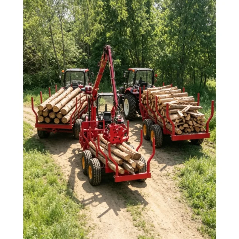 

Cheap Price Log Trailer with Crane Logging Loader Machine PTO Hydraulic Timber Trailer with Crane Loading Wagon with Grapple