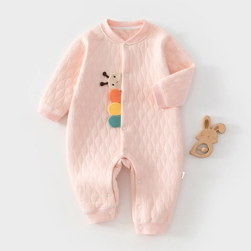 2026 Winter Clothes For Baby Girl Quilted Warm Long Sleeve Baby Romper Spring Autumn Baby Boy Jumpsuit Unisex Newborn Onesies