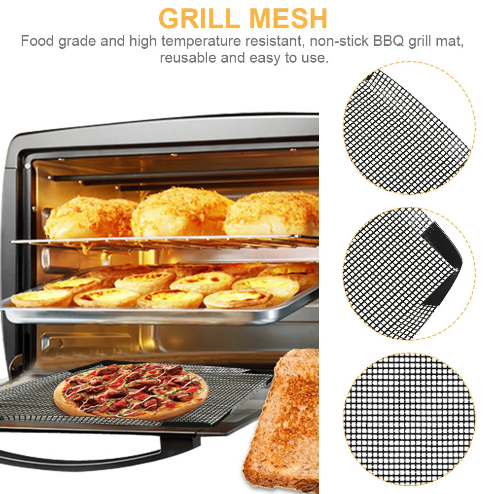 

Bbq Grill Mat 16X12 Inch Reusable Non-Stick Grilling Mat For Steak Seafood Vegetables Grill Accessories Kitchen Supplies