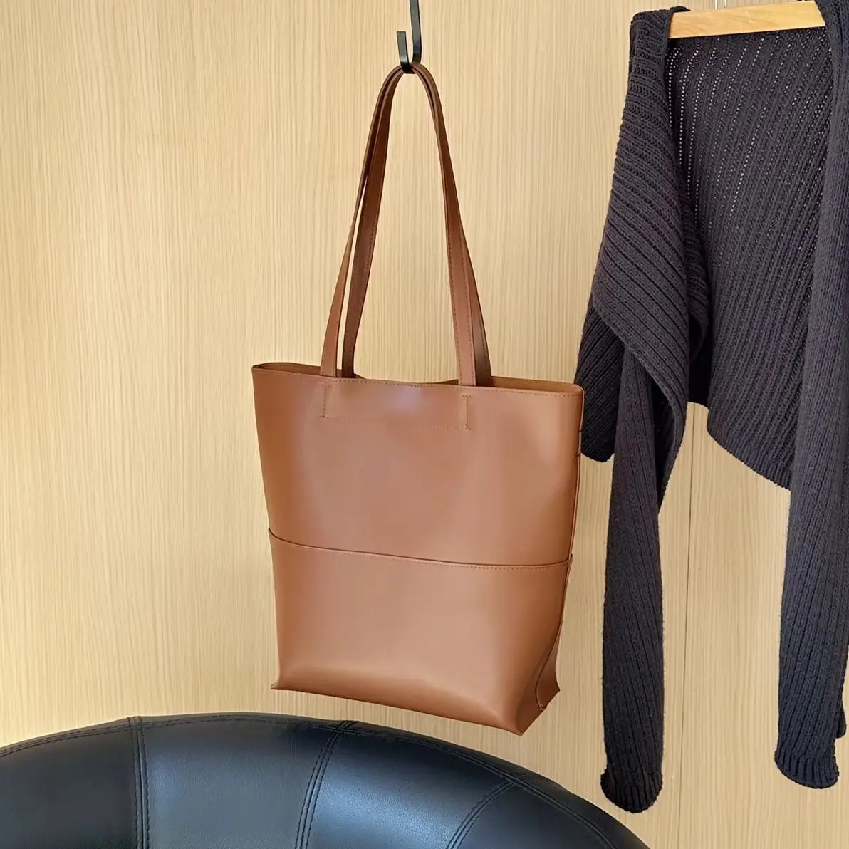 

Genuine Grade Leather Women's Shoulder Bucket Bag Luxury Designer Brand Ladeis Cowhide Underarm Bag for Woman Tote High Quality