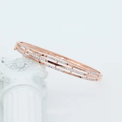 585 purple gold fashion crystals bracelet for women charm simple irregular 14K rose gold light luxury wedding jewelry