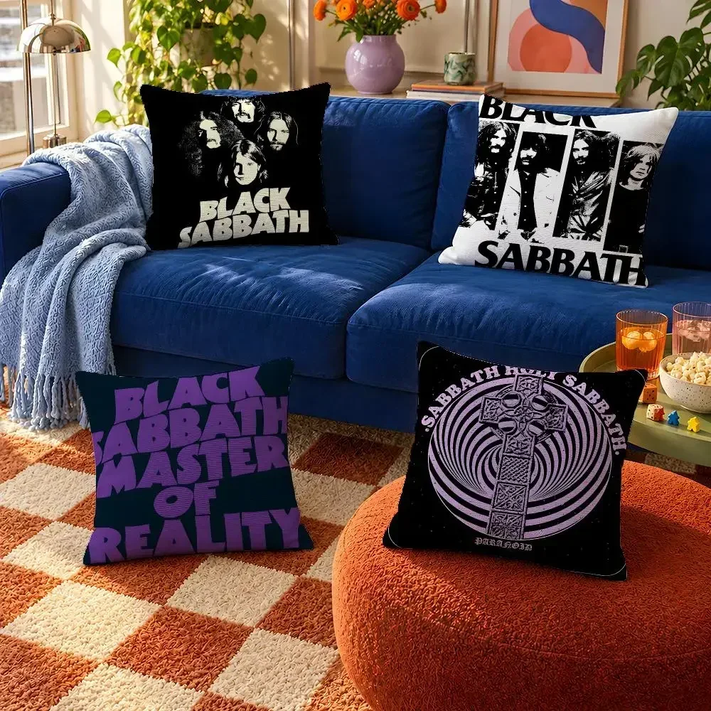 Band Black Sabbath Ozzy Osbourne Iommi Cushion Cover Throw Pillow Soft Short Plush Case For Sofa Bedroom Cozy Home Decor Gift