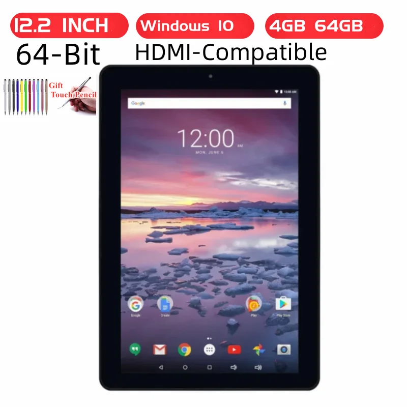 

12.2 Inch 64-Bit Windows 10 Tablet 4GB + 64GB Intel Atom x5 Z8300 1920 x 1200IPS HDMI-Compatible Quad Core USB 3.0 8000mAh