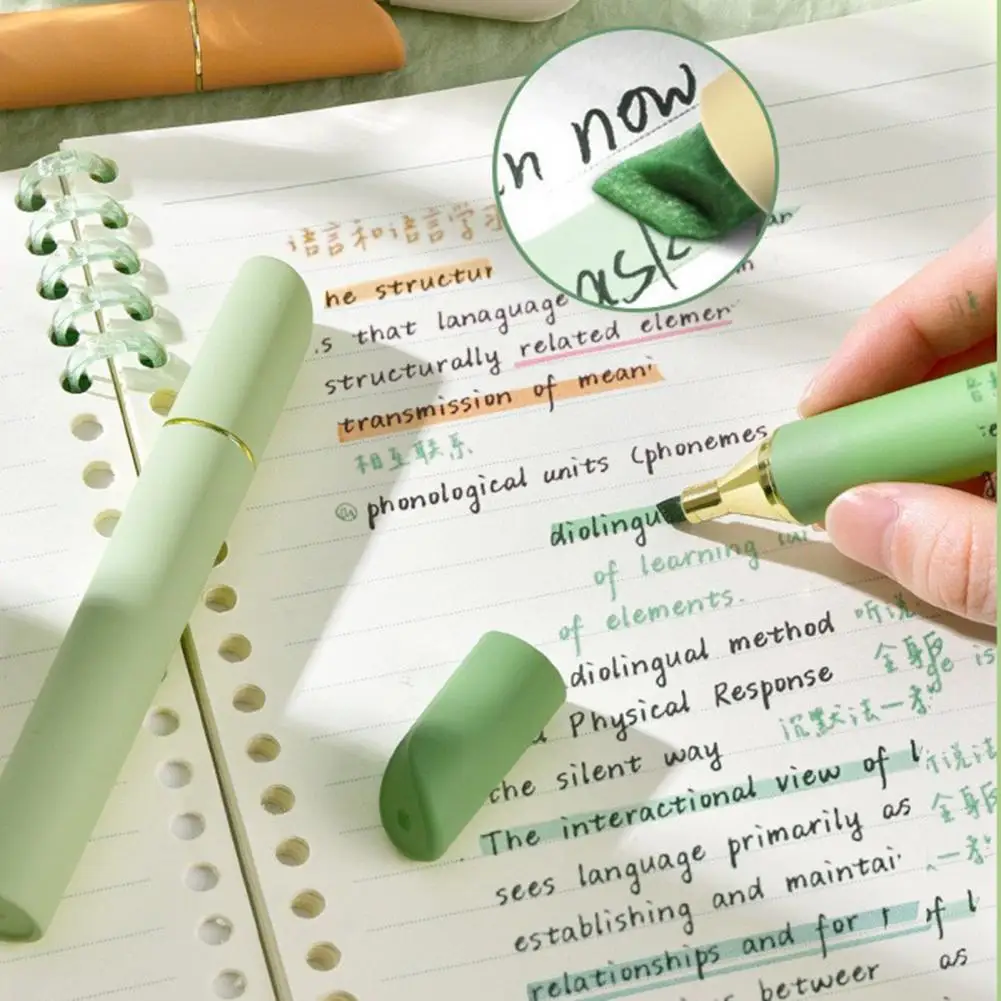 학생 아티스트용 속건성 하이라이터 펜 세트, 진동 하이라이터, 잉크 얼룩 방지 마커, 부드러운 치즐