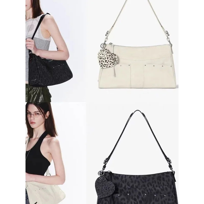 

Высококачественная корейская сумка-кроссбоди с леопардовым принтом, стильным кулоном и большой вместимостью