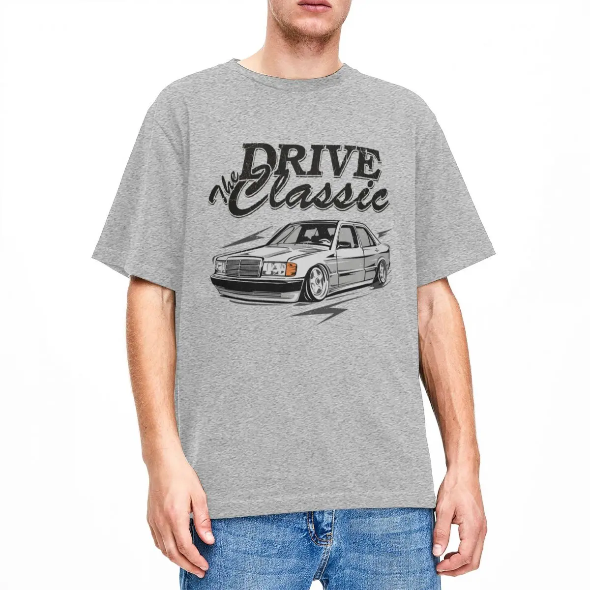 Awesome W201 Drive The Classic Car T Shirts Men Women Crew Neck Cotton 190E Vintage Cars Short Sleeve T shirt Large Size Tshirt