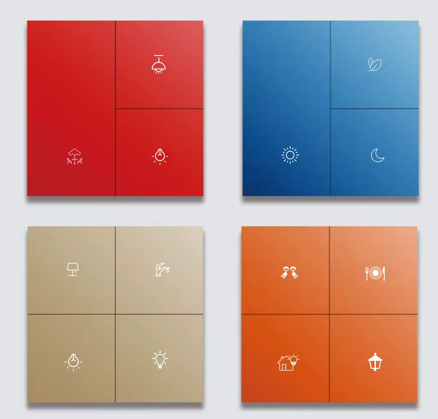 2025 Newest Colorful Tuya Smart Home  Wireless Zigbee 1/2/3/4 Gang Wall Switch with google Home Alexa Voice Control
