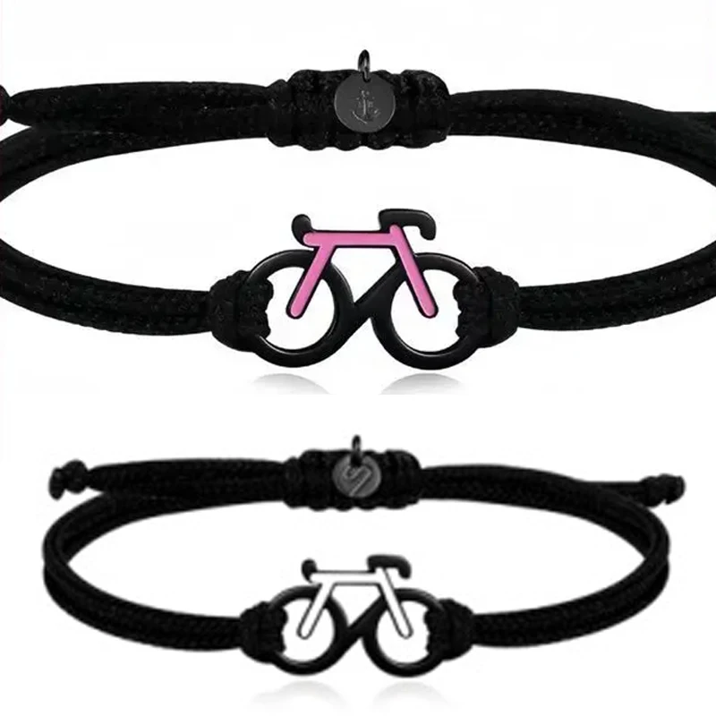 

2025 Hot Sale Bicycle Bracelet New Trendy Sports Cycling Periphery Pendant Bracelet Pink Bicycle Jewelry Woman Man Gift