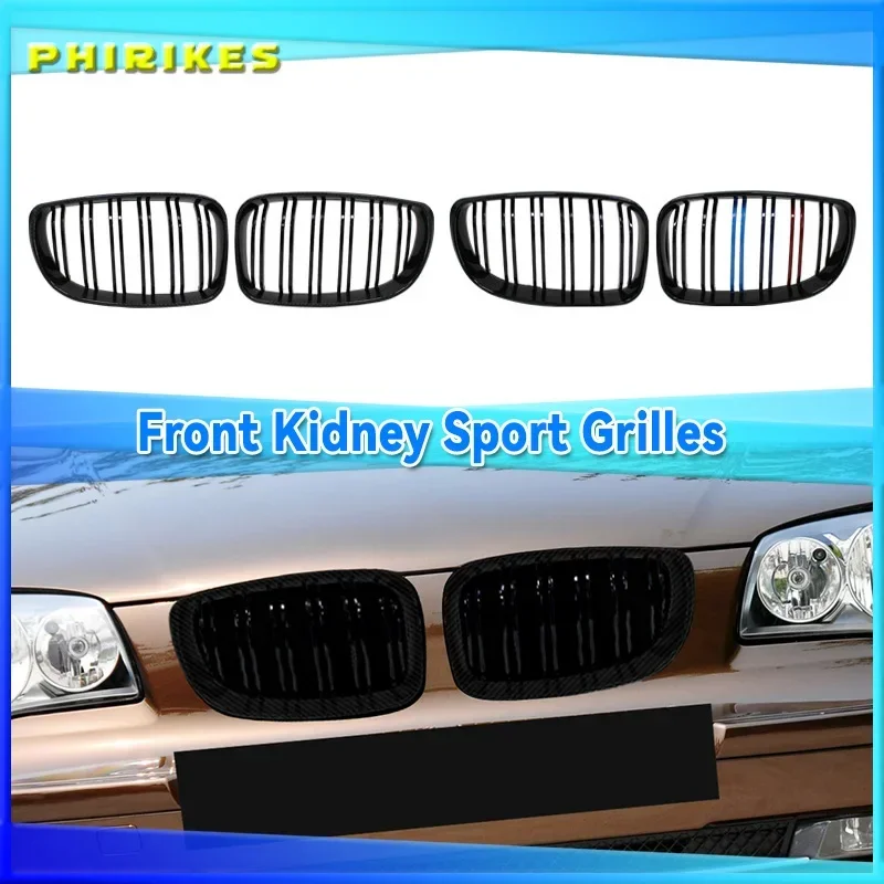 Car Glossy Black Grill Front Kidney Grille for BMW E81 E87 E82 E88 128I 130I 135I Selected 07-11 Dual Slats Double Line Grills