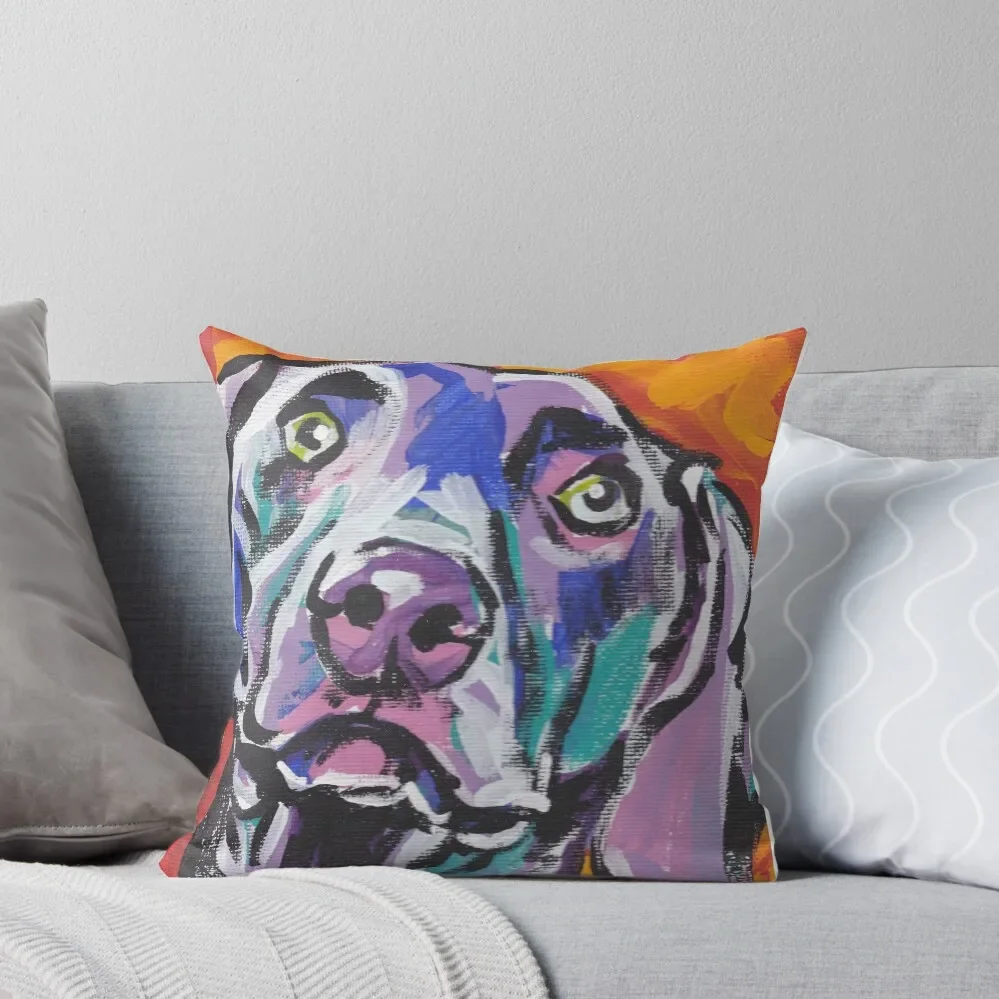 

Weimaraner Dog Bright colorful pop dog art Throw Pillow Throw Pillow Embroidered Cushion Cover pillows decor home