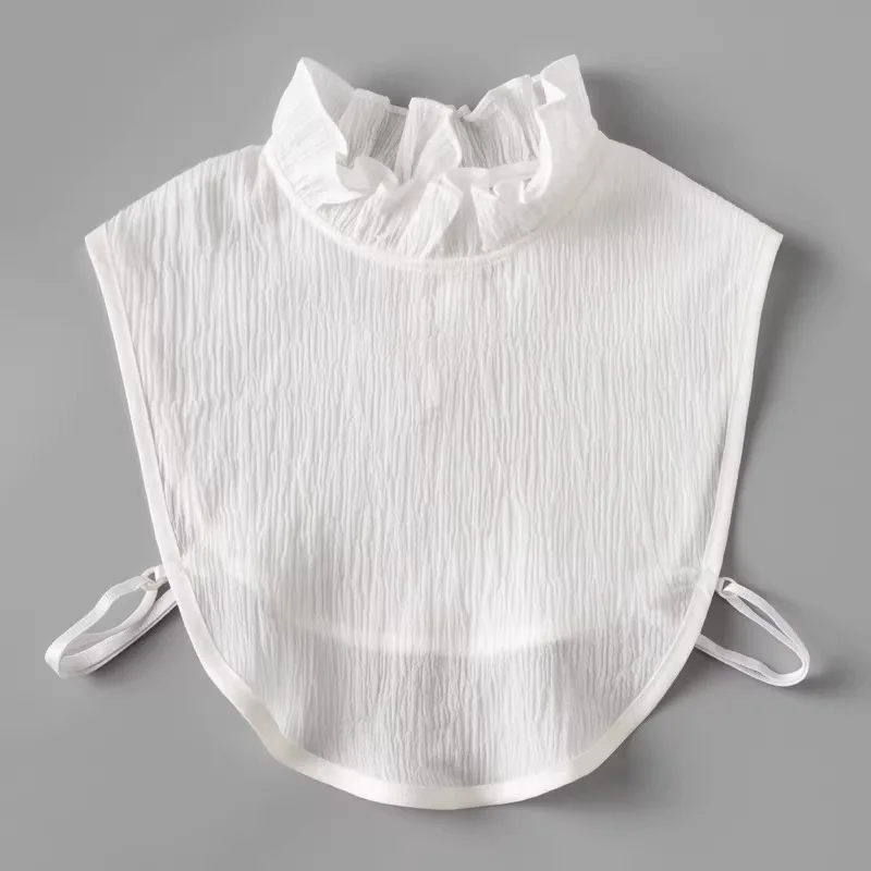 

Модный галстук спереди, белый искусственный воротник для женщин, съемный воротник-стойка, винтажная кружевная женская блузка с воротником-стойкой