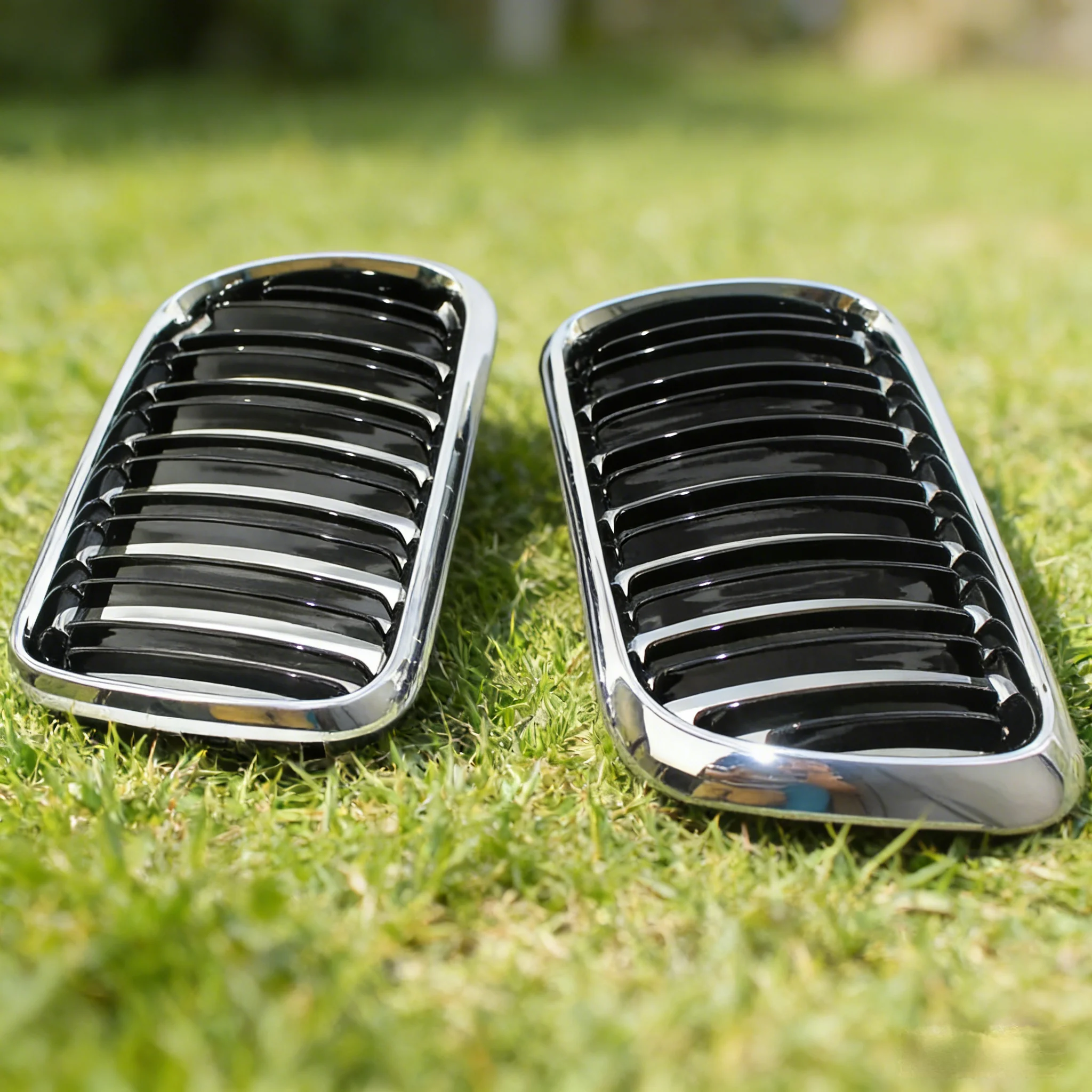 For BMW E36 3 Series 1997-1999 Car Grille Double Line Front Kidney ABS Front Hood Grill Black 51138195152 51138195151 Parts view 5