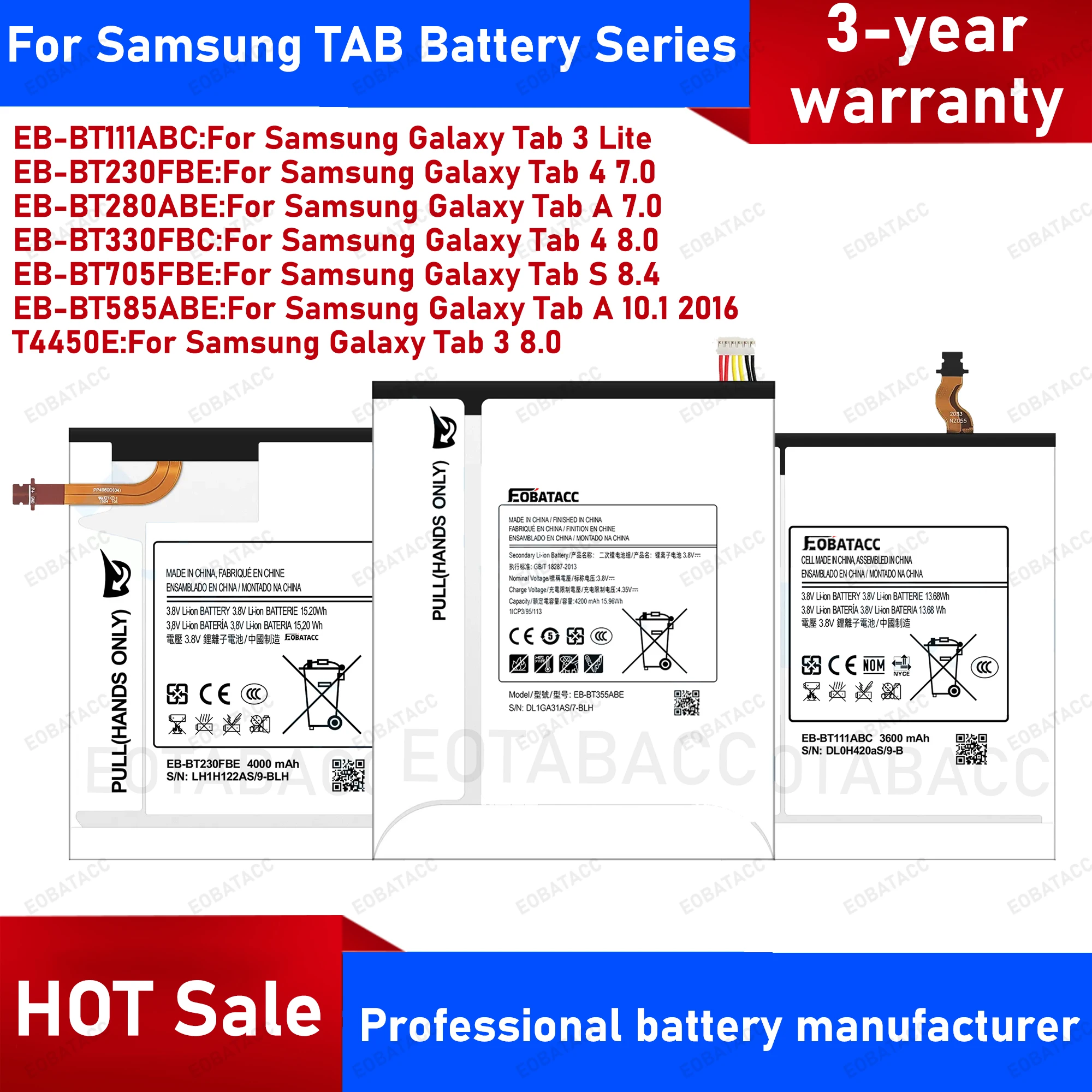 

2025 YEARS 100% New Battery EB-BT355ABE For Samsung Tablet Tab3 lite/Tab4 7.0/Tab A 7.0/Tab 4 8.0/Tab A 8.0 Battery + Free Tools