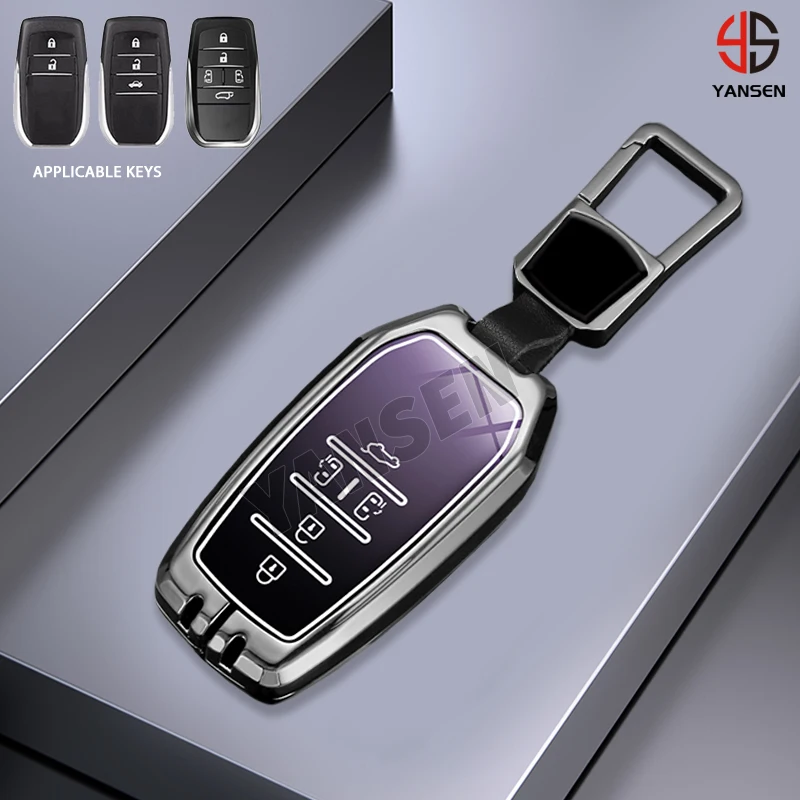 

Cool Color Zinc Alloy Key Case Cover For Toyota Prius Camry Corolla CHR C-HR RAV4 2018 2022 Prado Auto Accessories
