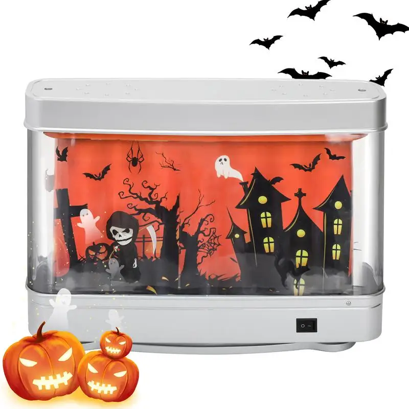 

Аквариумная лампа на Хэллоуин, декоративная лампа для аквариума, поддельный аквариум с движущимся призраком, светодиодный настольный светильник, поддельный аквариум