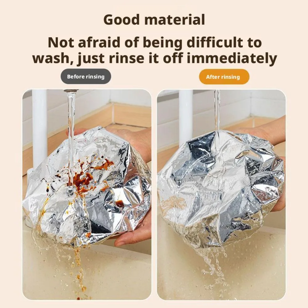 10-50pcs Reusable Aluminum Foil Bowl Cover Heat Insulation And Heat Preservation Food Grade Oven Takeaway Picnic