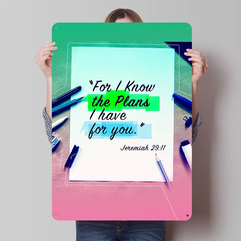 For I Know the Plans Tinplate Poster Custom Wall Art Vintage Metal Signs Retro Tin Plaque for Office Decor Bedroom Decorations