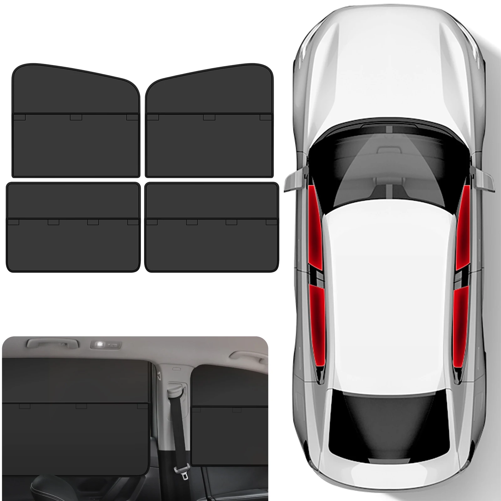 Magnetic Car Window Shades Full/Semi Shading Car Privacy Curtains Side Window Sun Shade for Breastfeeding Taking A Nap