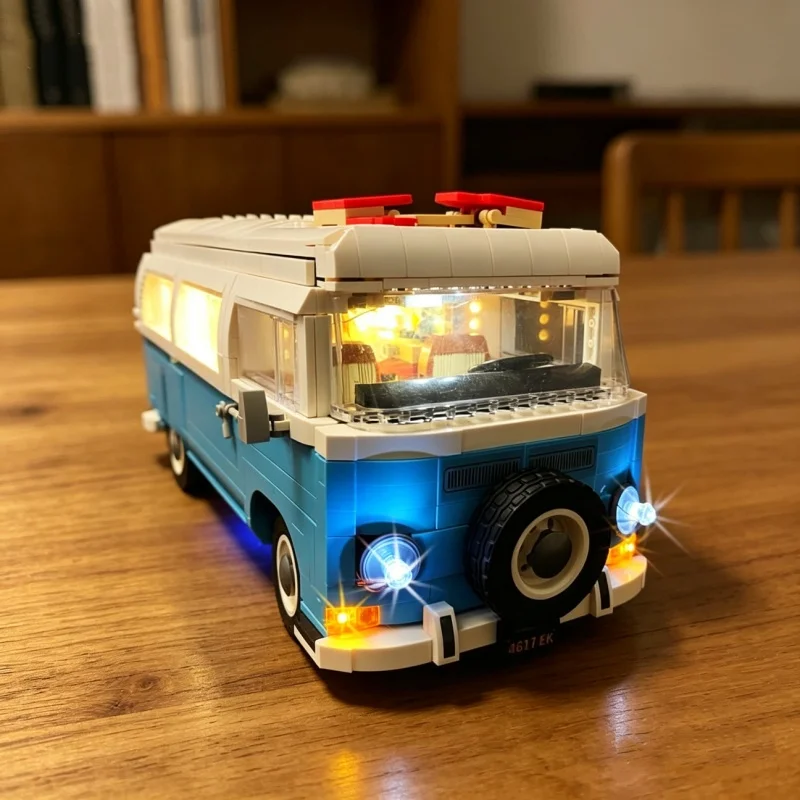 Kit de luzes LED para modelo de blocos de montar VW T1 Camper Van, compatível com conjunto de iluminação de blocos de montar (blocos de montar não incluídos)