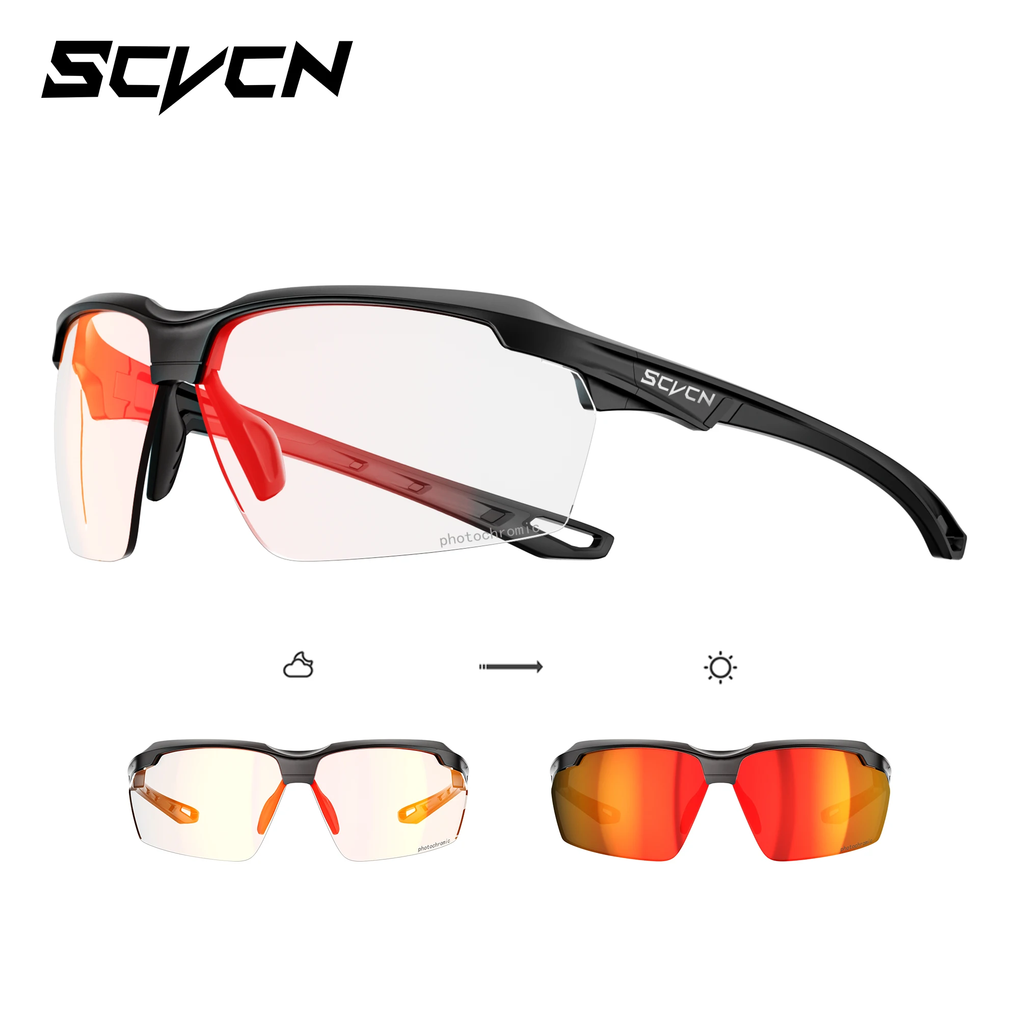 AliExpress UK SCVCN Photochromic Cycling Sunglasses Bike Glasses Mountain Bicycle Hiking Golf UV400 Sports Glasses for Men Women Baseball
