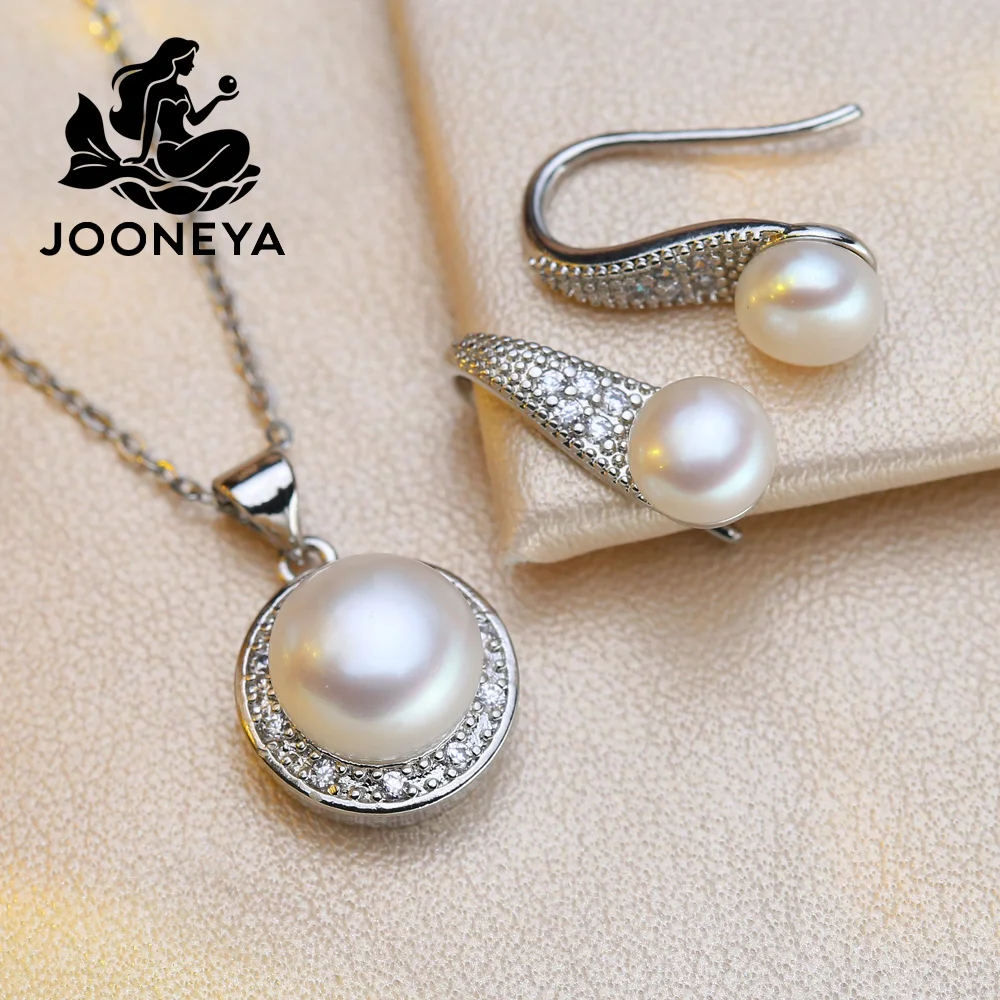 

Набор украшений из натурального пресноводного жемчуга: колье, серьги-подвески для женщин, колье и серьги с кубическим цирконием, комплекты ювелирных изделий