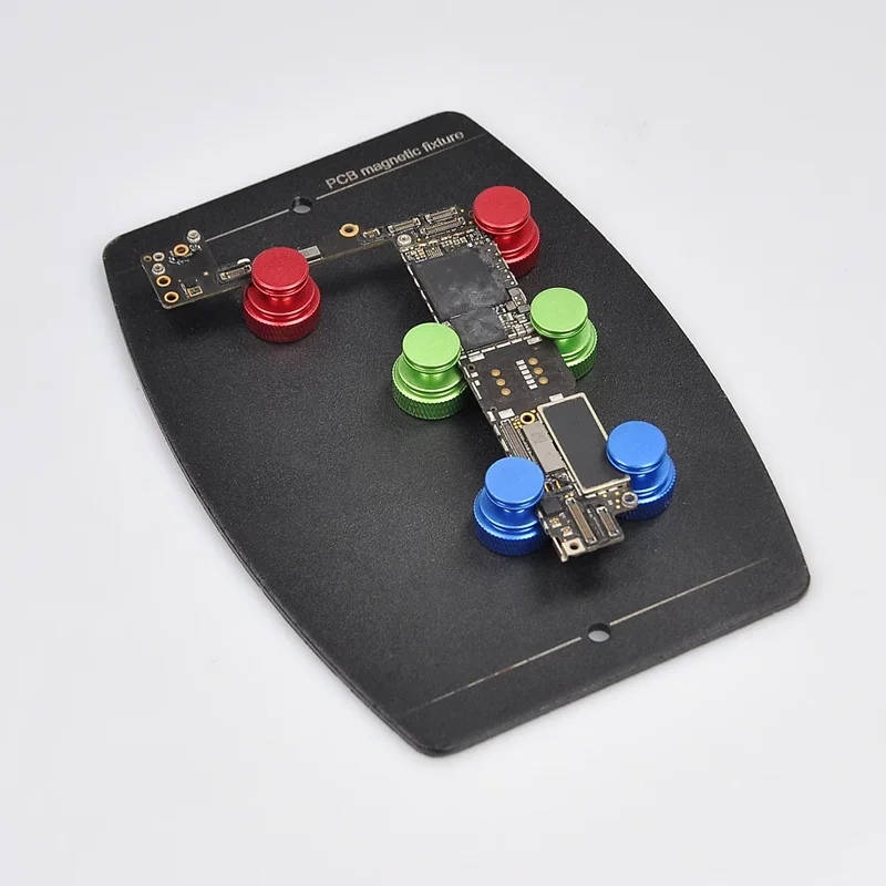 TE-076 Universal PCB Magnetic Fixture for Mobile Phone Repair Soldering Groove 6pcs Pins Fixed Holder Platform Mainboard Clamp