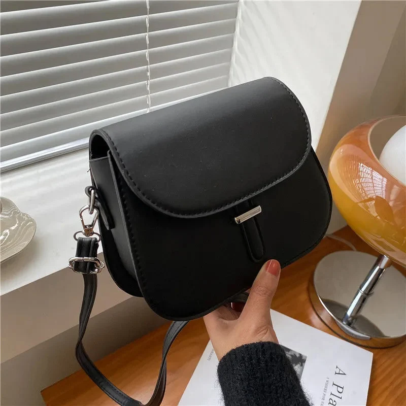 Vintage Simple Shoulder Bags For Women Casual Small Flap Crossbody Bag Purse Girls PU Leather Messenger Handbags bolsa feminina