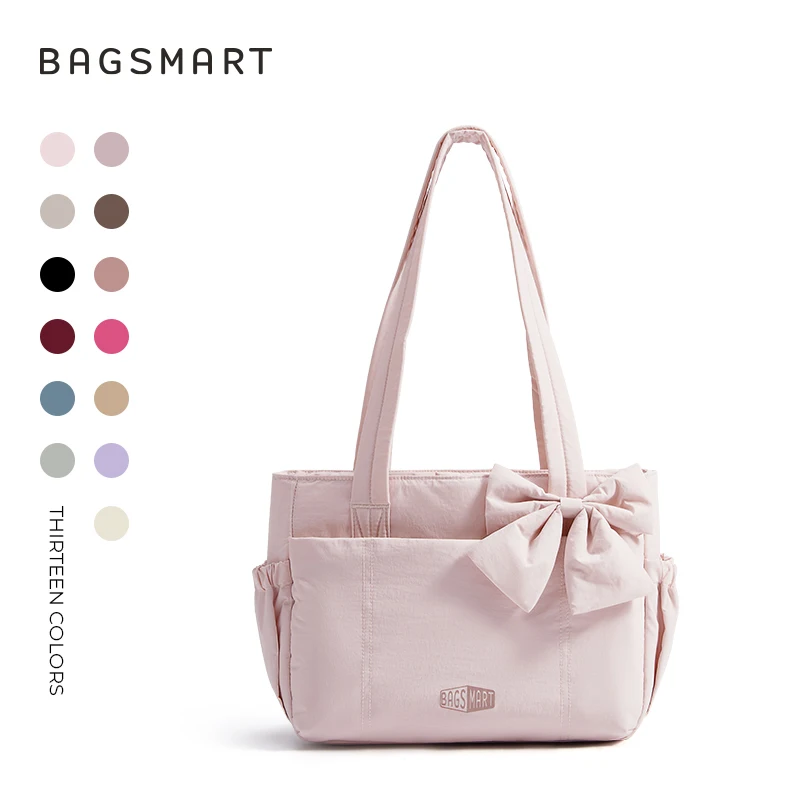 BAGSMART Tote Bag in drie maten Meerdere zakken Gezwollen handtas Casual schoudertas Puffer Tote Bag met grote capaciteit