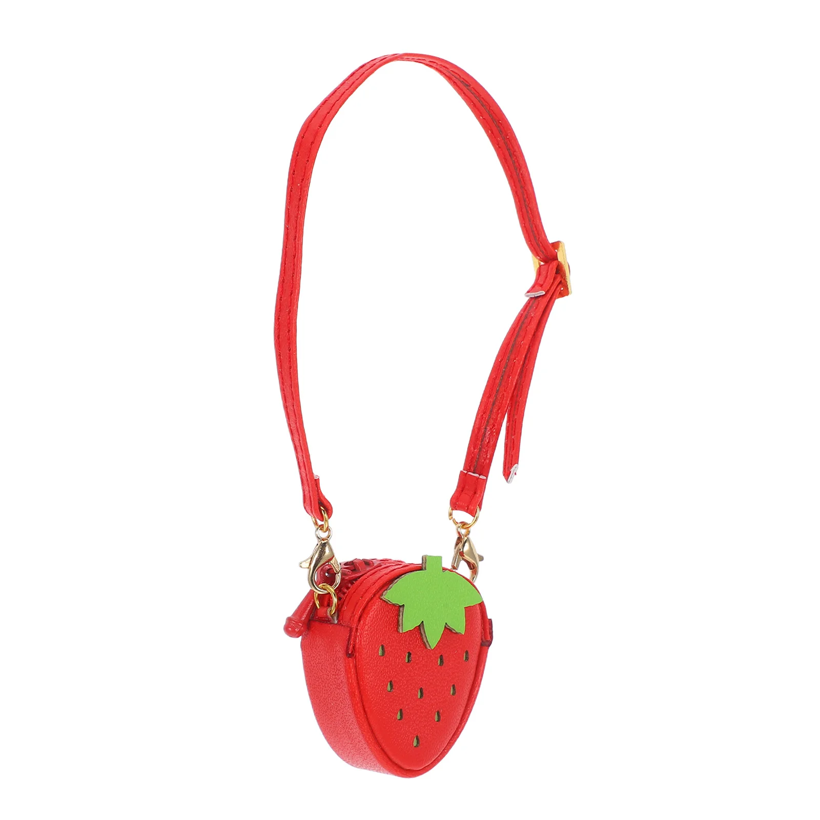 

1pcs Cute Strawberry Design Crossbody Purse Mini Size Adjustable For Bjd Accessories Fashion Sling Bag Playtime Kawaii Pu