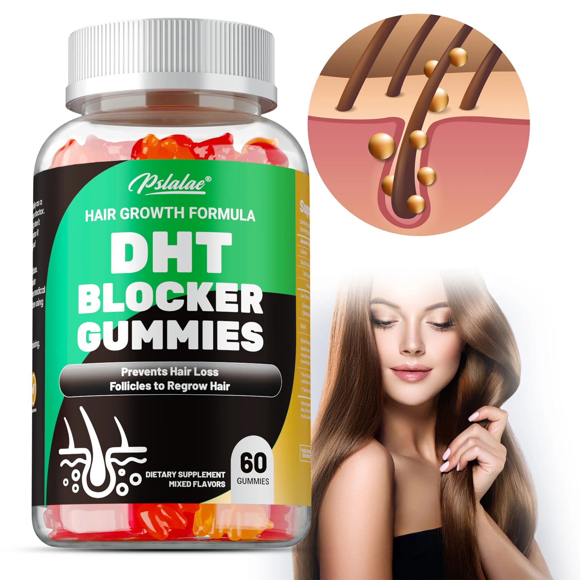 

DHT Blocker Gummies - Preventing Hair Loss, Promotes Hair Growth,Hormonal Balance, Supports Prostate Health,Blocks DHT Receptors