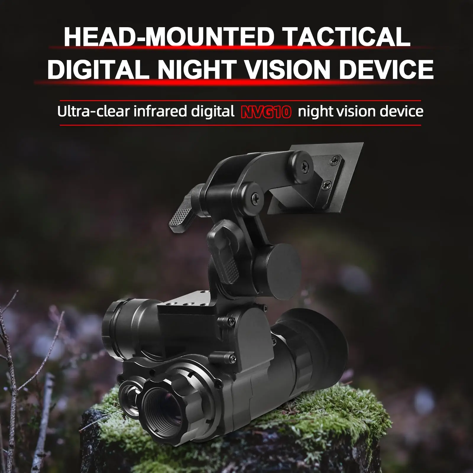 Tactical Digital Infrared Nvg10 Night Vision Goggles Helmet Mounted 1080P Hd Monocular Scope Wifi Photo Video Shooting Hunting