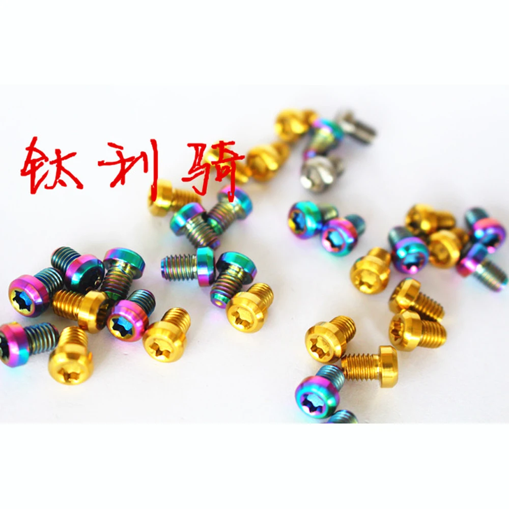 M5x6.5mm Ti Golden Rainbow GR5 Titanium Alloy Screw Bolts For Bicycle Crankset