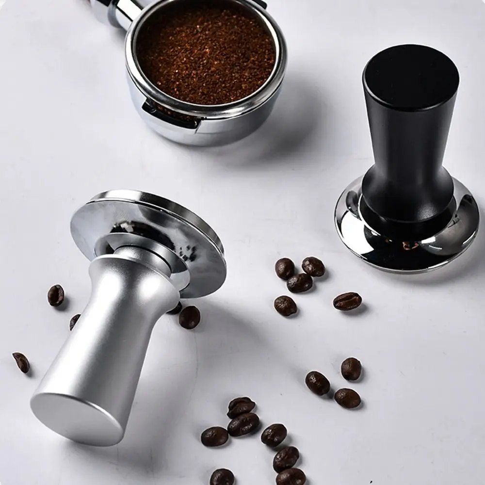 51mm/53mm/58mm Espresso Tamper Flat/Thread Base Constant Pressure Stainless Steel Coffee Tamper Non-slip Handle
