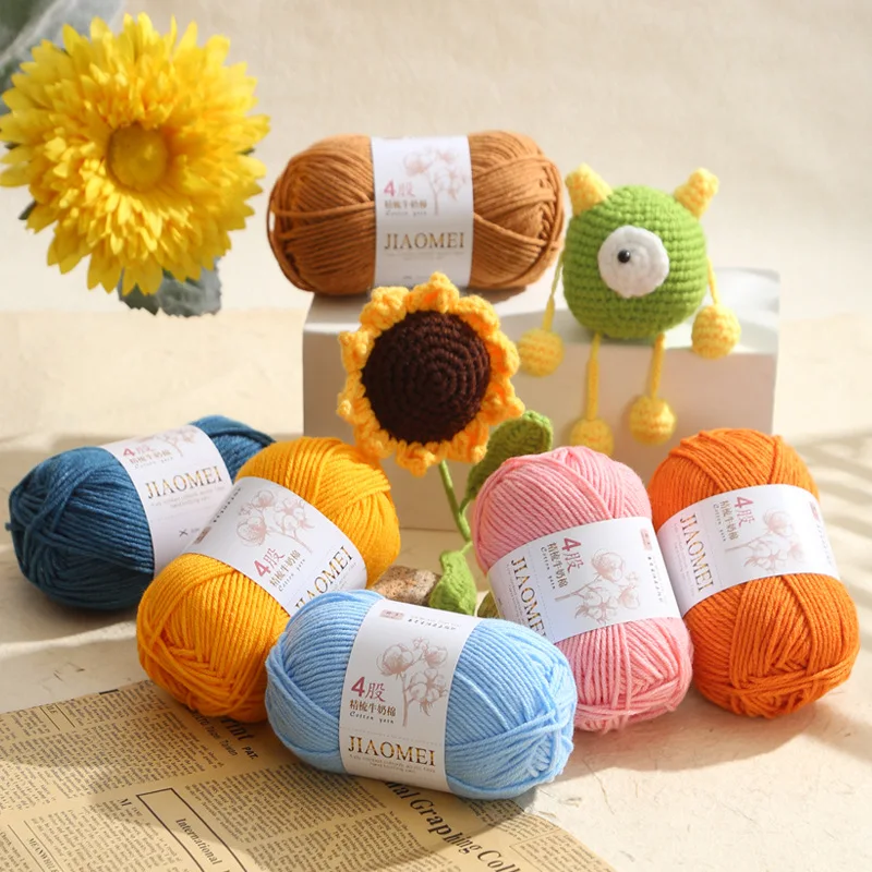 35g/Set Milk Cotton Yarn Fine Quality Hand-Knitting Thread Soft Warm DIY Cotton Threads Baby For Hand Knitting Crochet Yarn