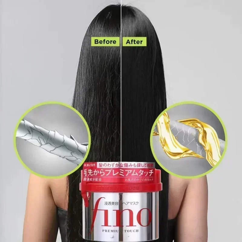 Hair Mask FINO Japan Adult Hair Mask, Squalane Of Plant Origin, Glutamic Acid, 8.11oz For Normal Hair 230g White skin