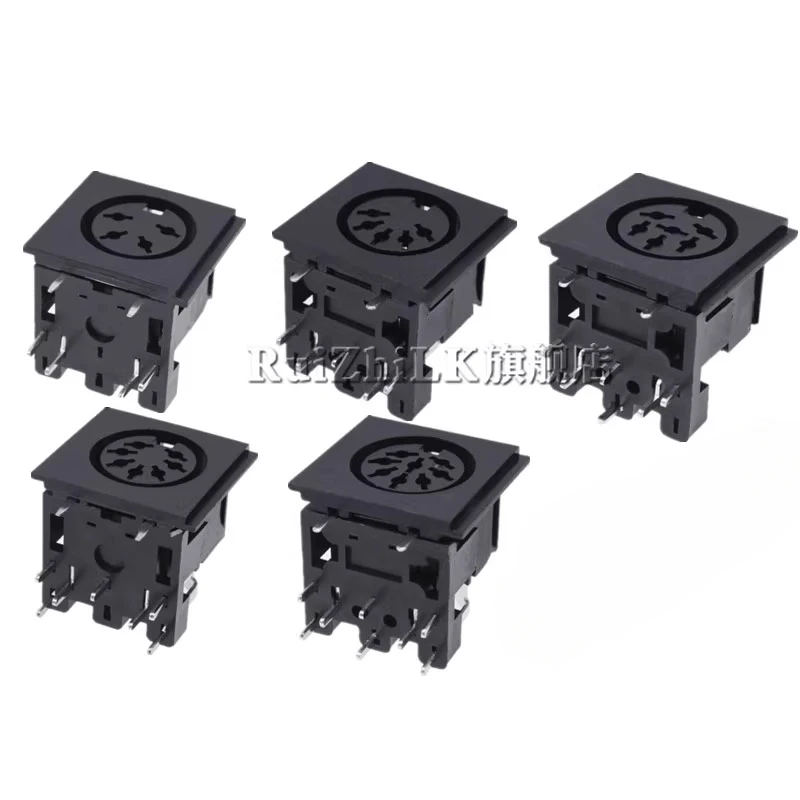 5PCS 3 4 5 6 7 8 13 Pin Mini DIN Female Socket Connector 4 5 6 8 Poles DIN Mini Jack PS2 Mini Circular Keyboard and Mouse Socket