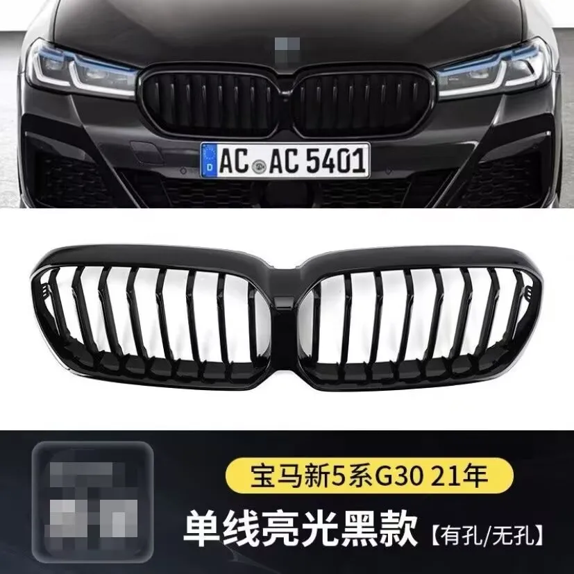 لسيارات BMW 5 Series G30 G31 G38 LCI 520i 530i 550i F90 M5 2019 - 2023 شبكة سيارة LED سوداء لامعة استبدال الشواية الأمامية