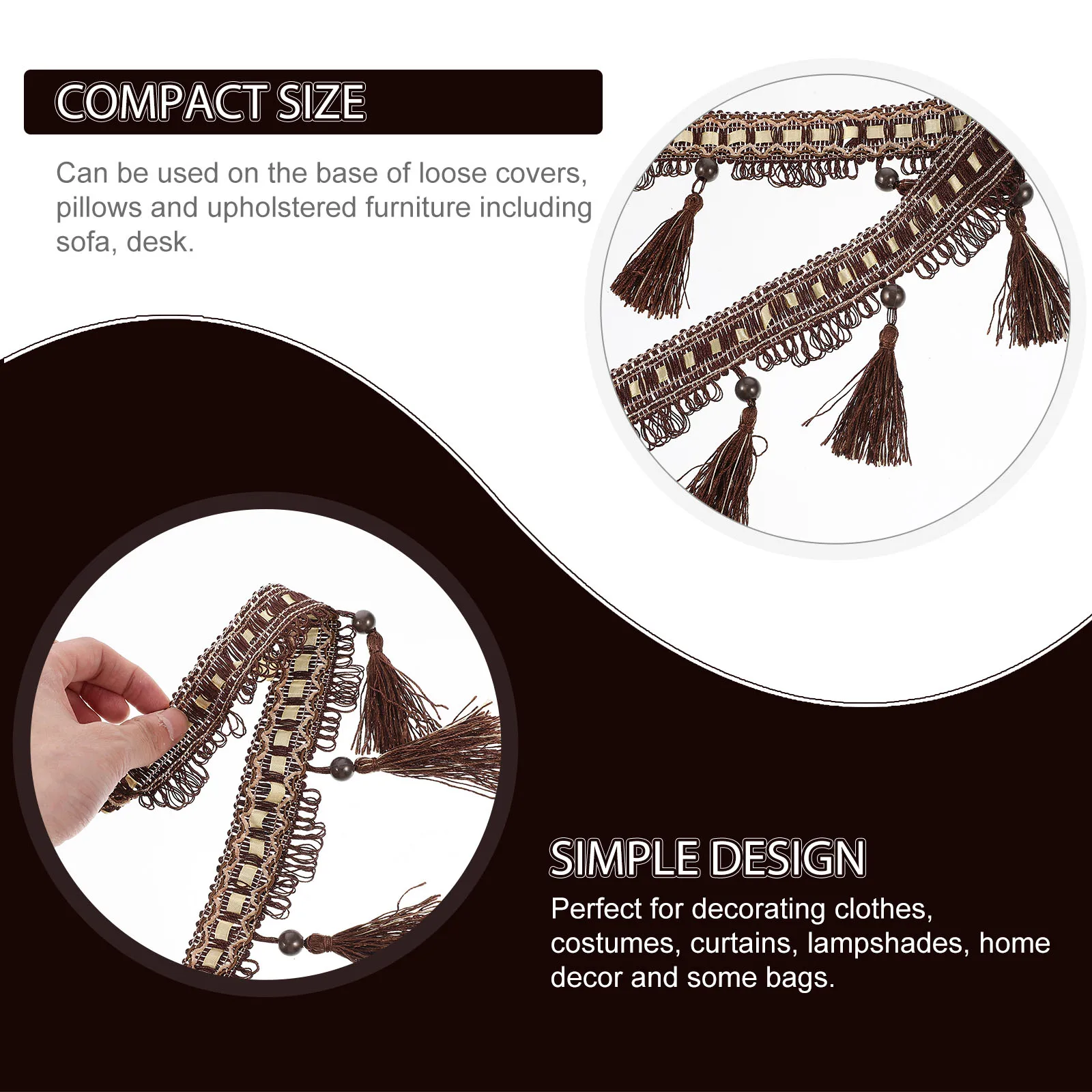 

Curtain Fringe Polyester Tassel Ribbon 11 5m Sewing Accessory Lace Decor Sofa Curtain Fringe Trim Cushion Edge