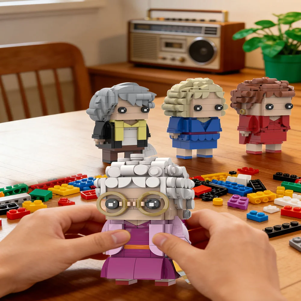 

MOC The Golden Girls Building Blocks Miami Friends Blanche Dorothy Rose Sophia Figures Thank You for Being a Friend Gift
