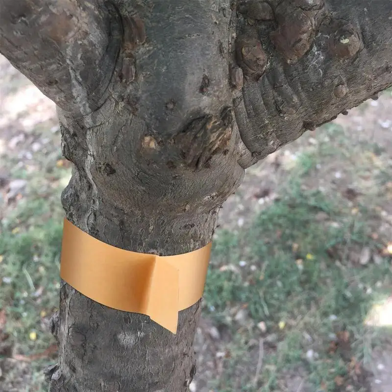 Fruit Tree Protector Tape 164 Ft X 2 Inch Cicada Tree Wrap Protection Tape Adhesive Kraft Paper Shield Slippery Barrier For